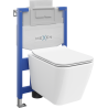 Mexen paketas paslėptas WC rėmas Fenix XS-U su WC kubiniu bei lėtai nusileidžiančiu dangčiu, blizgus baltas - 68530924000