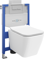 Mexen Cube paslėptas WC rėmas Fenix XS-U su WC dubeniu ir lėtai uždaromu dangčiu, blizgus baltas - 68530924000