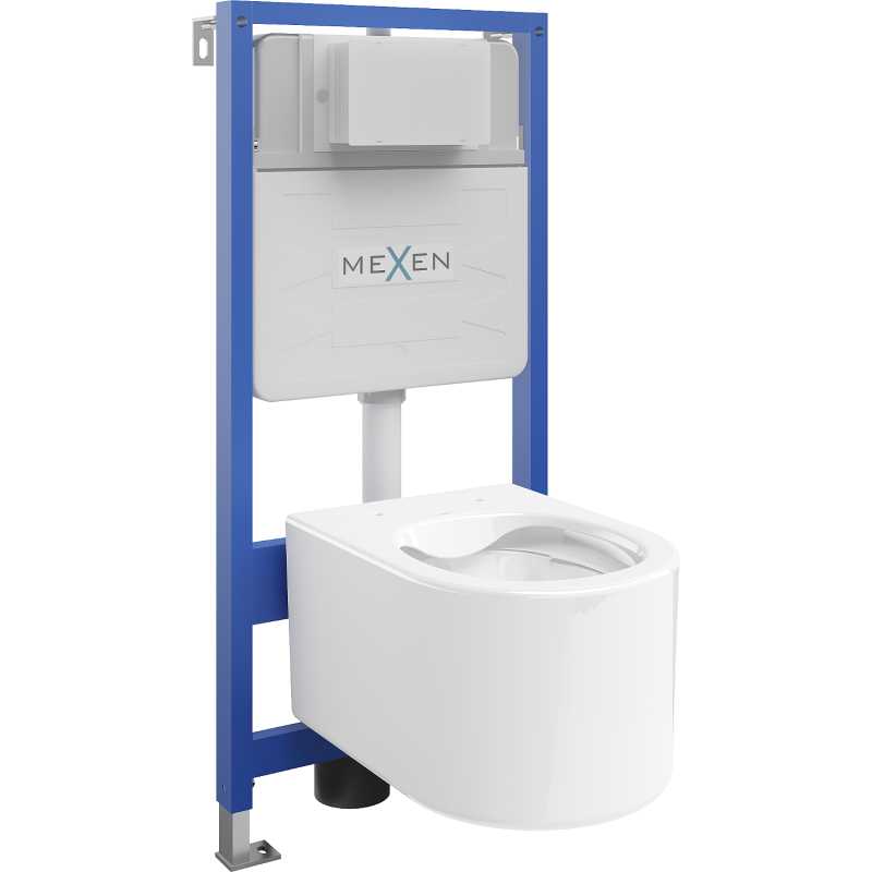 Mexen paslėptas WC komplektas Fenix Slim su WC dubeniu Sofia, blizgus baltas - 6103354XX00