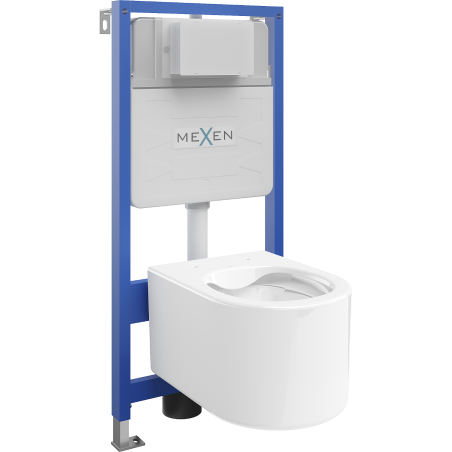 Mexen paslėptas WC komplektas Fenix Slim su pakabinamu WC puodu Sofia, baltas blizgus - 6103354XX00