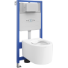 Mexen paslėptas WC komplektas Fenix Slim su pakabinamu WC puodu Sofia, baltas blizgus - 6103354XX00