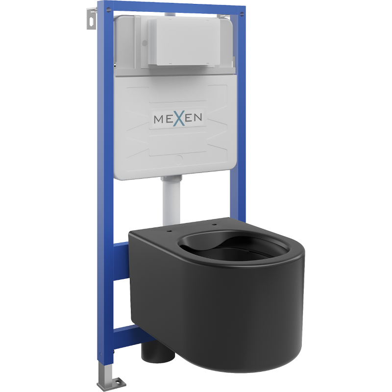 Mexen potinkinis WC montavimo rinkinys Fenix Slim su WC dubeniu Sofia, juodas matinis - 6103354XX85