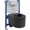 Mexen paslėptas WC rėmo komplektas Fenix XS-F su Sofia WC klozetu, juoda matinė - 6803354XX85