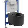 Mexen Sofia paslėptas WC rėmo komplektas Fenix XS-F su WC dubeniu, juodas matinis - 6803354XX85