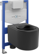 Mexen potinkinio tualeto rinkinys stelažas Fenix XS-F su WC dubeniu Sofia, juoda matinė - 6803354XX85
