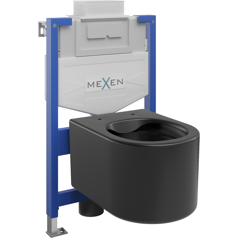 Mexen Sofia paslėpta WC sistemos rėmo Fenix XS-U paketas su WC dubeniu, juodas matinis - 6853354XX85