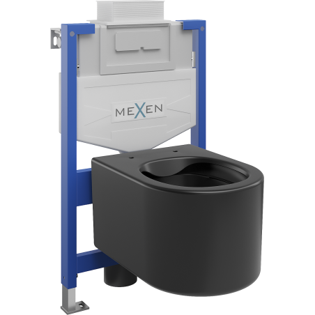 Mexen potinkinis WC komplektas rėmas Fenix XS-U su WC dubeniu Sofia, juodas matinis - 6853354XX85