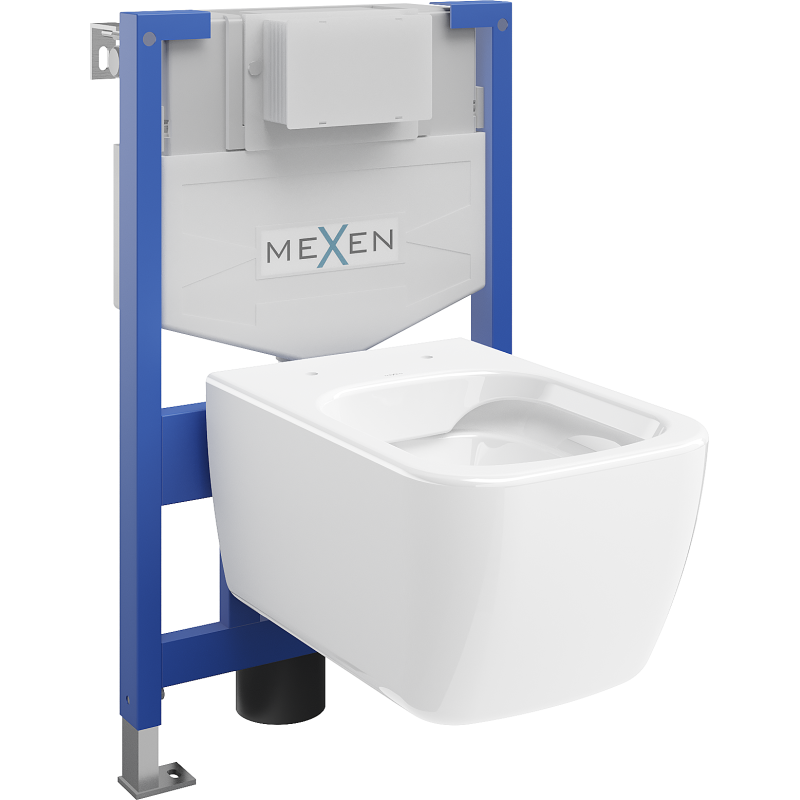 Mexen paslėptas WC rinkinys Fenix XS-F su Stella WC dubeniu, blizgi balta - 6803368XX00