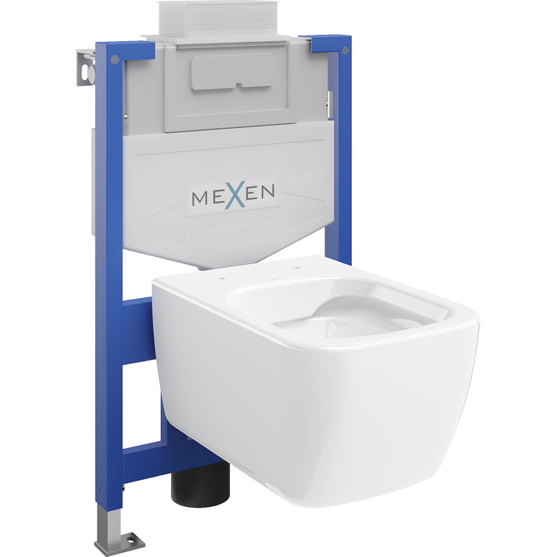 Mexen Stella paslėptas WC montavimo rėmas Fenix XS-U su WC dubeniu, baltas blizgesys - 6853368XX00