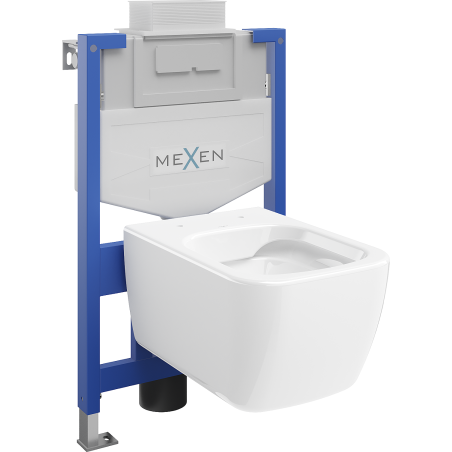 Mexen Stella paslėptas WC montavimo rėmas Fenix XS-U su WC dubeniu, baltas blizgesys - 6853368XX00