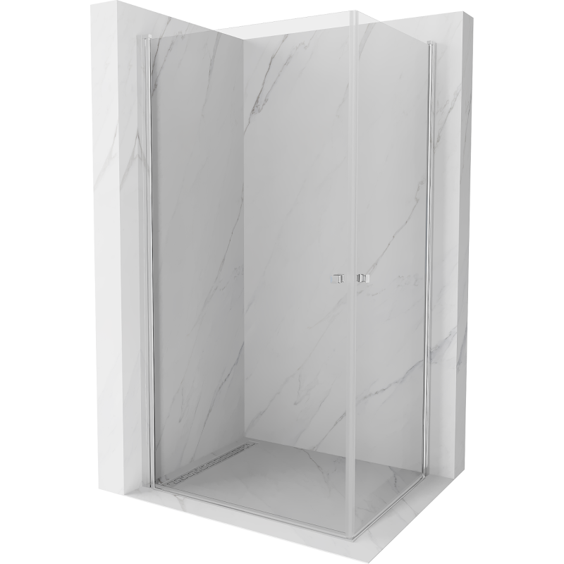 Mexen Pretoria Dviguba atveriama dušo kabina 80 x 70 cm, permatoma, chrominė - 852-080-070-02-00