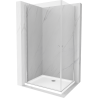 Mexen Pretoria Duo atveriama dušo kabina 80 x 70 cm, skaidri, chromuota + Flat padėklas - 852-080-070-01-02-4010