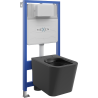 Mexen Teo potinkinė WC rėmo sistema Fenix Slim su WC dubeniu, juodas matinis - 6103385XX85