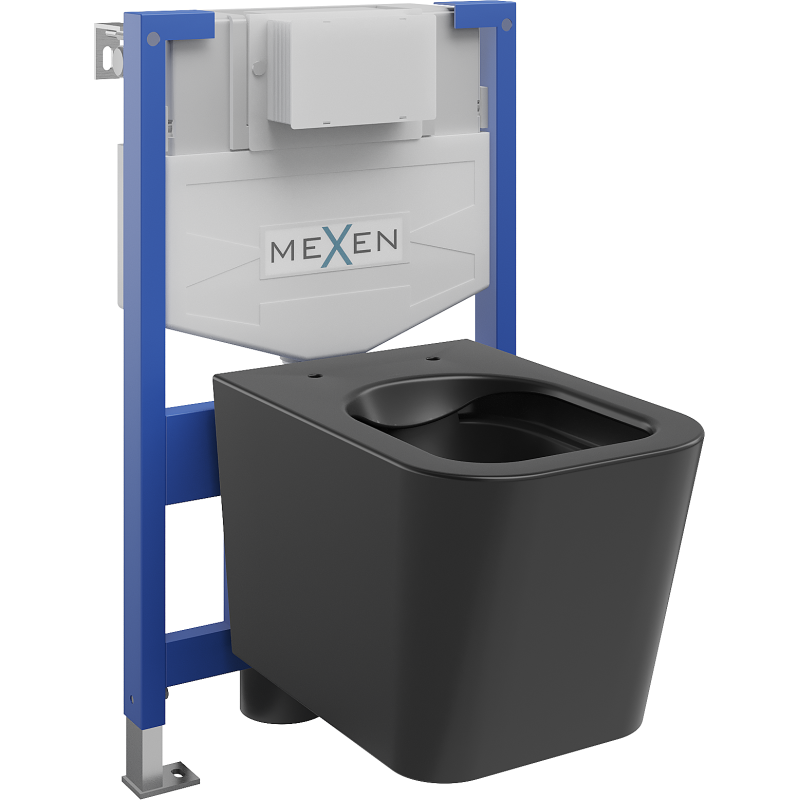 Mexen potinkinis WC rinkinys rėmas Fenix XS-F su WC dubeniu Teo, juodas matinis - 6803385XX85