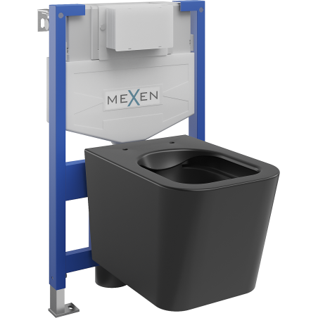 Mexen potinkinis WC rinkinys rėmas Fenix XS-F su WC dubeniu Teo, juodas matinis - 6803385XX85