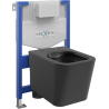 Mexen Teo paslėptas WC rėmo rinkinys Fenix XS-F su WC dubeniu, juodas matinis - 6803385XX85