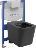Mexen Teo paslėptas WC rėmo rinkinys Fenix XS-F su WC dubeniu, juodas matinis - 6803385XX85