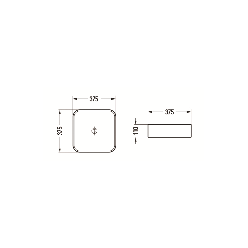 Mexen Vena stalviršio praustuvas 37 x 37 cm, baltas - 22193700