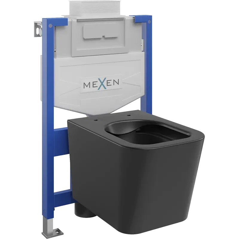Mexen potinkinis WC komplektas Fenix XS-U su WC dubeniu Teo, juodas matinis - 6853385XX85