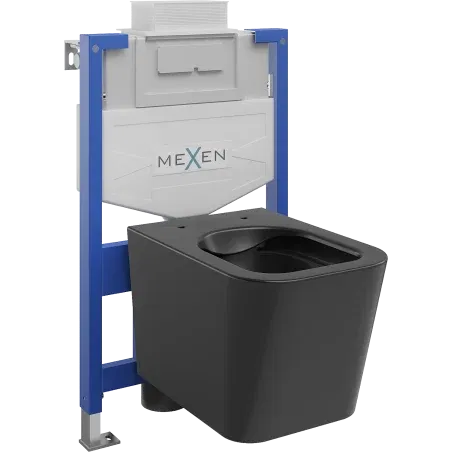 Mexen potinkinis WC komplektas Fenix XS-U su WC dubeniu Teo, juodas matinis - 6853385XX85