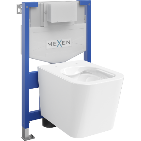 Mexen Teo paslėptų WC montavimo komplektas Fenix XS-F su WC dubeniu, balto blizgesio - 6803385XX00