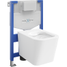 Mexen Teo paslėptų WC montavimo komplektas Fenix XS-F su WC dubeniu, balto blizgesio - 6803385XX00