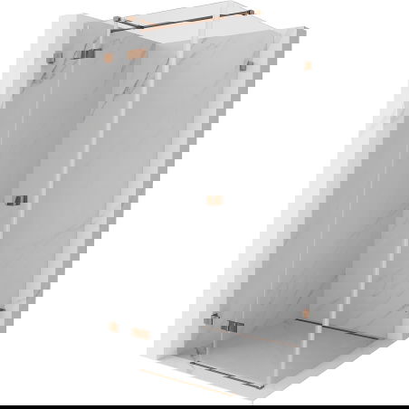 Mexen Lunar T kairi dušo kabina, dešinės pusės 70 x 70 cm, skaidri, rožinis auksas - 834T-070-070-60-00-L