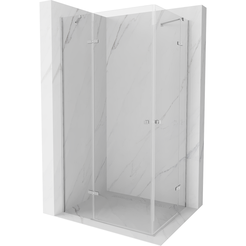 Mexen Roma Duo varstoma dušo kabina 110 x 80 cm, permatomas, chromas - 854-110-080-02-00