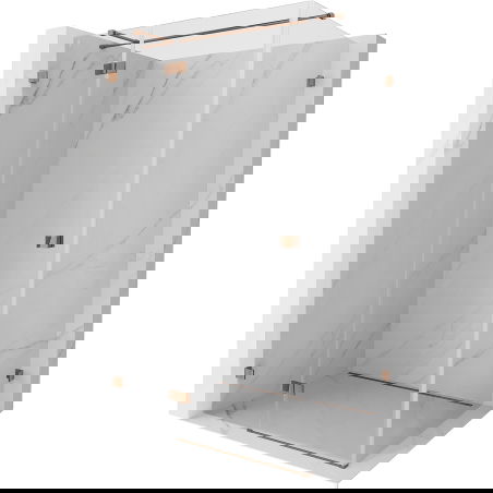 Mexen Lunar T kairios pusės varstoma dušo kabina 80 x 120 cm, skaidri, rožinis auksas - 834T-080-120-60-00-L