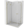 Mexen Roma Duo varstoma dušo kabina 80 x 70 cm, skaidri, auksinė - 854-080-070-50-00-02