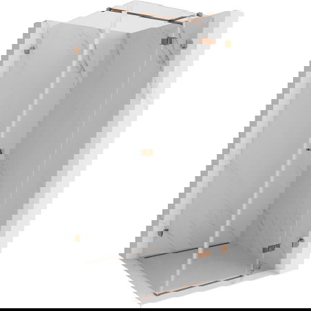 Mexen Lunar T dešinysis atveriamas dušo kabinas 80 x 80 cm, permatomas, rožinis auksas - 834T-080-080-60-00-P