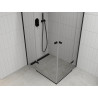 Mexen Roma Duo dušo kabina su atveriamomis durimis 90 x 80 cm, permatomas, juodas - 854-090-080-70-00-02
