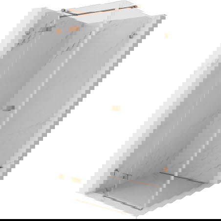 Mexen Lunar T kairioji atveriama dušo kabina 80 x 80 cm, skaidri, šlifuota varis - 834T-080-080-65-00-L