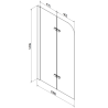 Mexen Cube stačiakampė vonia 170 x 80 cm su korpusu ir dviejų dalių užuolaidėle 100 cm, skaidrus, chromas - 550517080X9010020100