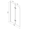 Mexen Cubik stačiakampė vonia 160 x 70 cm su apdaila ir 2-duris širma 80 cm, permatoma, juoda - 550316070X9008027000