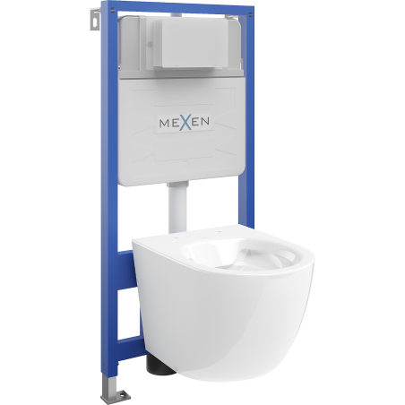 Mexen potinkinio tualeto komplektas Fenix Slim su Lena klozetu, blizgus baltas - 6103322XX00