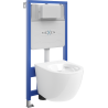 Mexen Lena potinkinis WC rinkinys Fenix Slim su WC indu, blizgus baltas - 6103322XX00