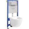 Mexen paslėptas WC komplektas Fenix Slim su Lena WC dubeniu, baltas blizgus - 6103322XX00