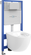 Mexen Lena potinkinis WC rinkinys Fenix Slim su WC indu, blizgus baltas - 6103322XX00