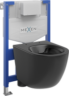Mexen Lena potinkinis WC komplektas su rėmu Fenix XS-F ir WC puodu, juodas matinis - 6803322XX85
