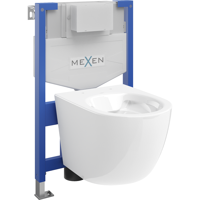 Mexen Lena paketas potinkinis WC rėmas Fenix XS-F su WC dubeniu, baltas blizgus - 6803322XX00