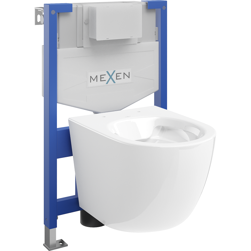 Mexen sieninis WC komplektas Fenix XS-F su WC dubeniu Lena, baltas blizgus - 6803322XX00