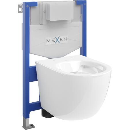 Mexen Lena paketas potinkinis WC rėmas Fenix XS-F su WC dubeniu, baltas blizgus - 6803322XX00