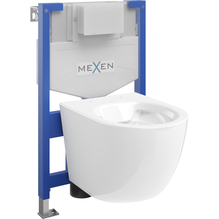 Mexen sieninis WC komplektas Fenix XS-F su WC dubeniu Lena, baltas blizgus - 6803322XX00