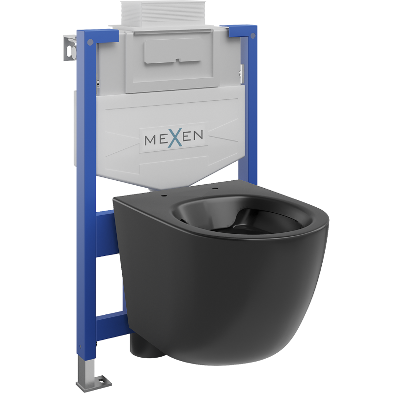 Mexen paslėptas WC rinkinys Fenix XS-U su WC dubeniu Lena, juodas matinis - 6853322XX85