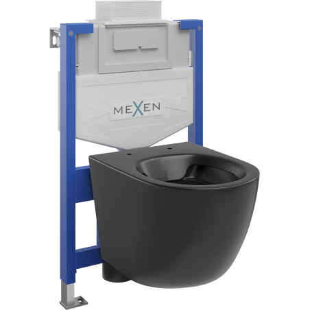 Mexen Lena paslėptas WC rėmo komplektas Fenix XS-U su WC dubuo, juoda matinė - 6853322XX85