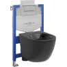 Mexen paslėptas WC komplektas Fenix XS-U su Lena WC puodu, juodas matinis - 6853322XX85