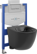 Mexen Lena paslėptas WC rėmo komplektas Fenix XS-U su WC dubuo, juoda matinė - 6853322XX85