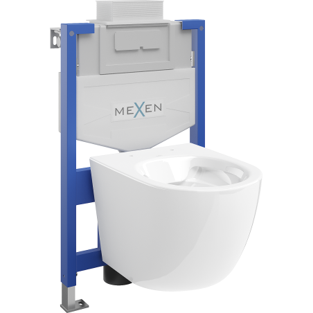 Mexen Lena slėptinio montavimo WC rinkinys su Fenix XS-U rėmu ir WC dubeniu, blizgus baltas - 6853322XX00