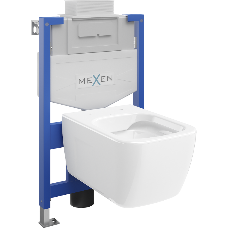 Mexen Margo paslėptas WC rėmo komplektas Fenix XS-U su WC dubeniu, baltas blizgesys - 6853342XX00